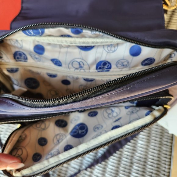 SAMANTHA BROWN ~ Lightweight Crossbody Bag Croco Trim with RFID ~ NAVY ~ NWT - Picture 4 of 7